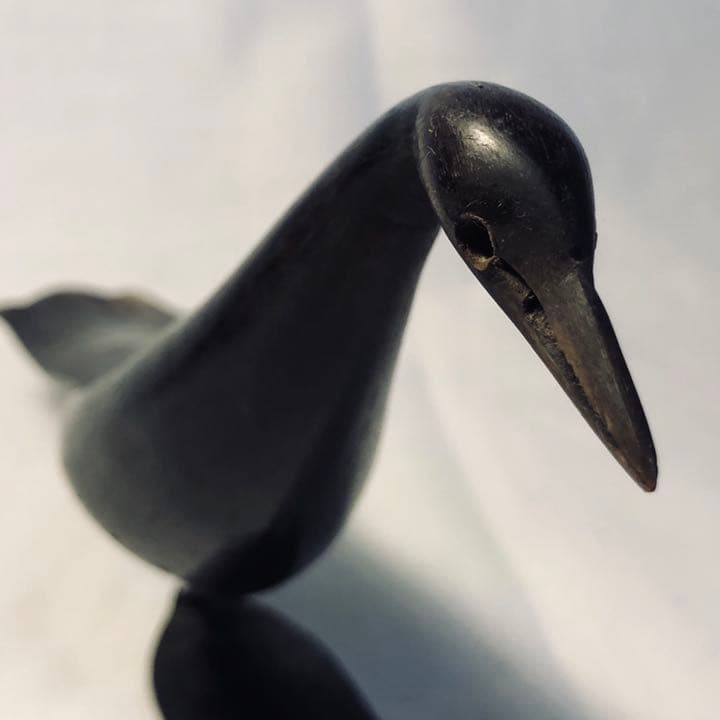 激レア　19世期フランスアンティーク　手彫牛角鳥のオブジェ