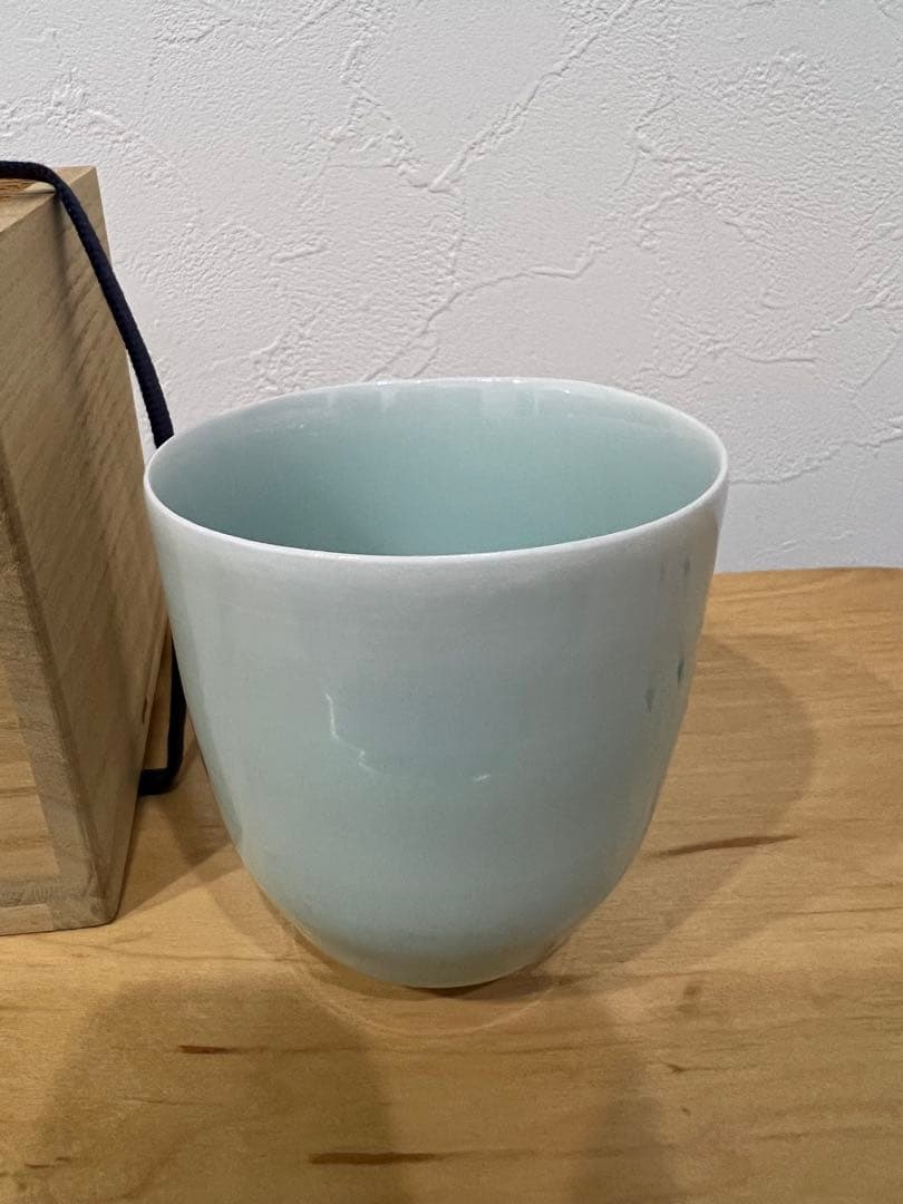 深見陶治／青白磁⭐︎湯呑とぐい呑み　3点セット