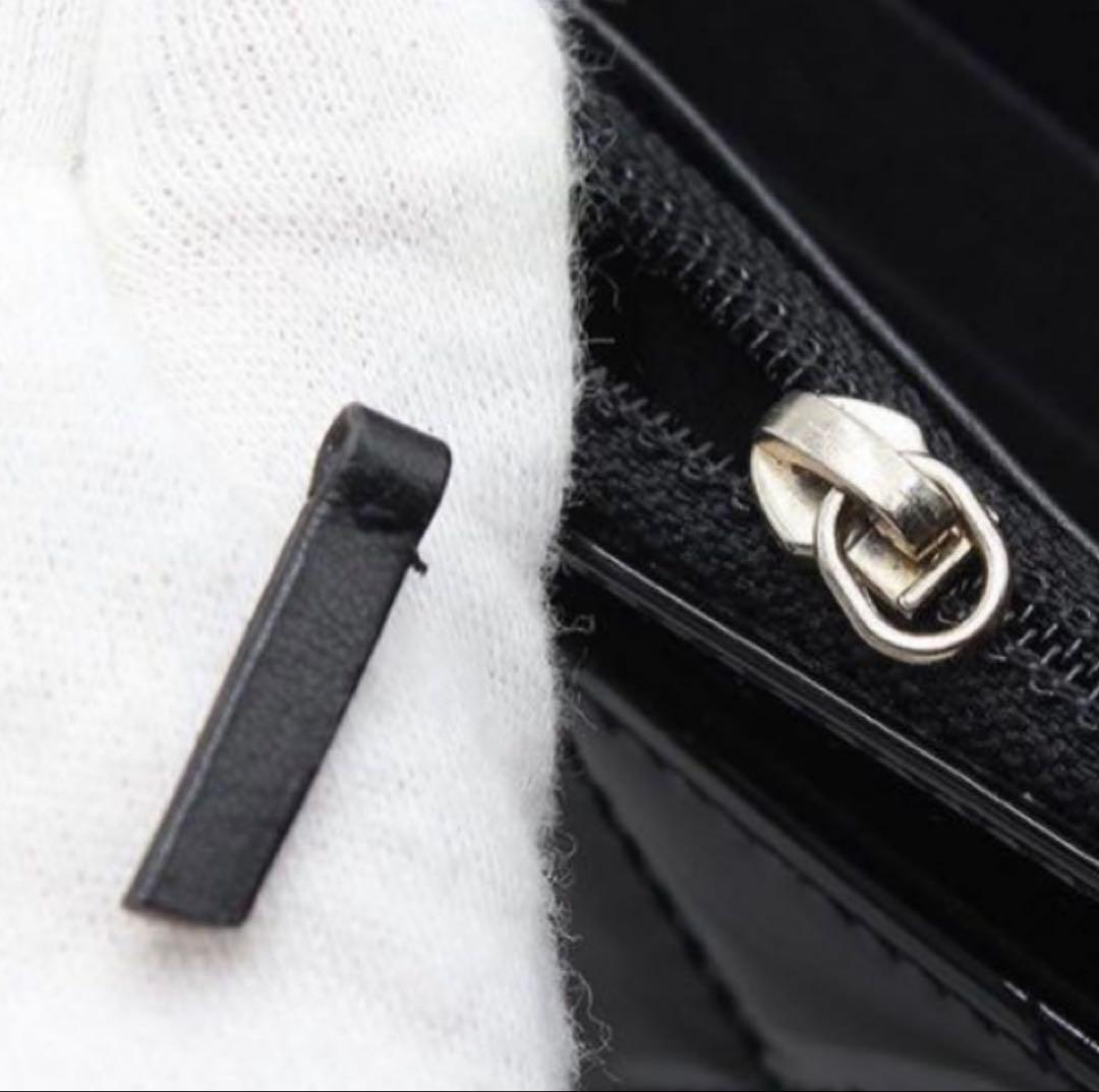 CHANEL シャネル　マトラッセ エナメルパテントレザー チェーン ウォレット