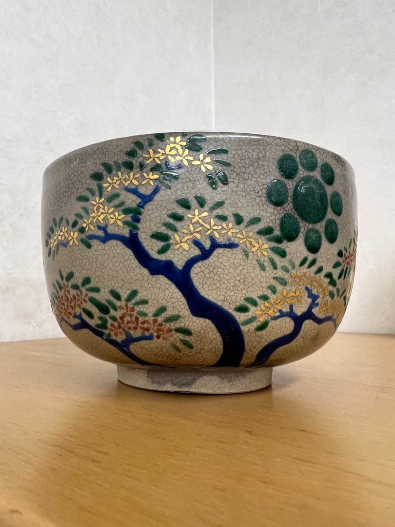 明治仁清の茶碗　古美術品　コレクション　アンティーク　骨董　江戸　青磁