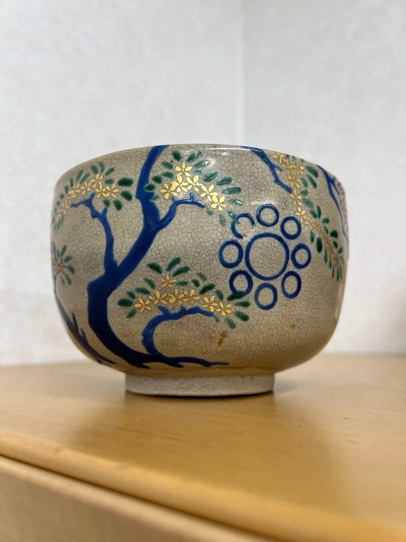 明治仁清の茶碗　古美術品　コレクション　アンティーク　骨董　江戸　青磁