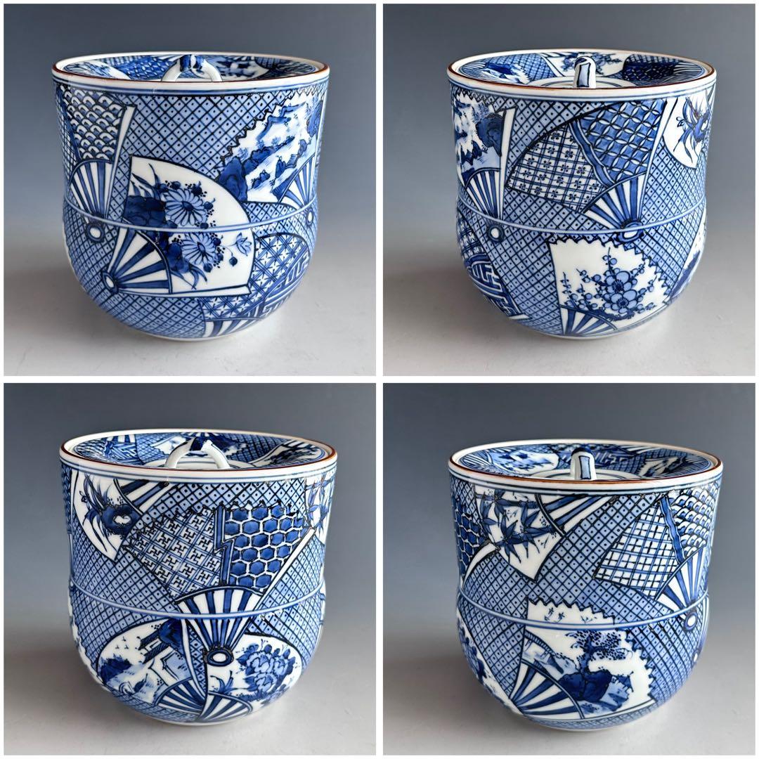 茶道具　染付　扇面絵　皆具　林秀峰　共箱　台子　水指　尺立　建水　稽古　点前