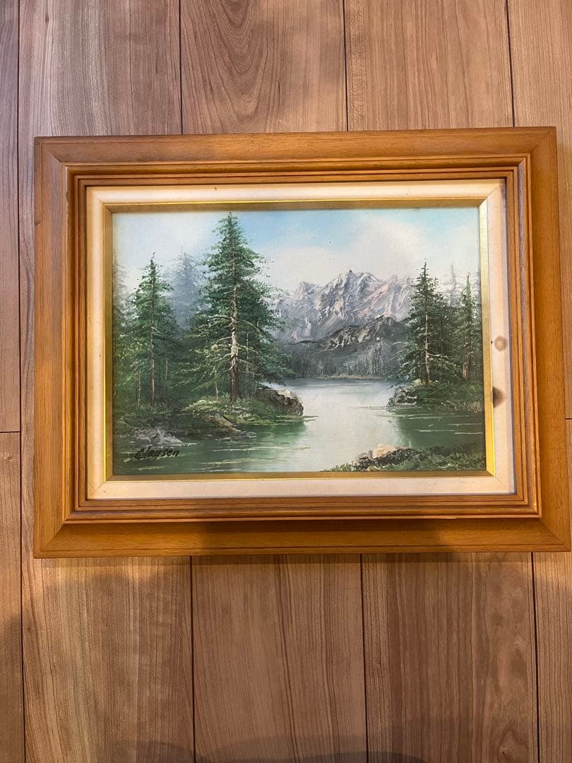 Clausen 風景画 木製フレーム付き