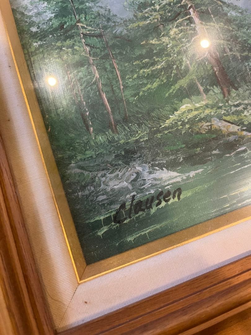 Clausen 風景画 木製フレーム付き