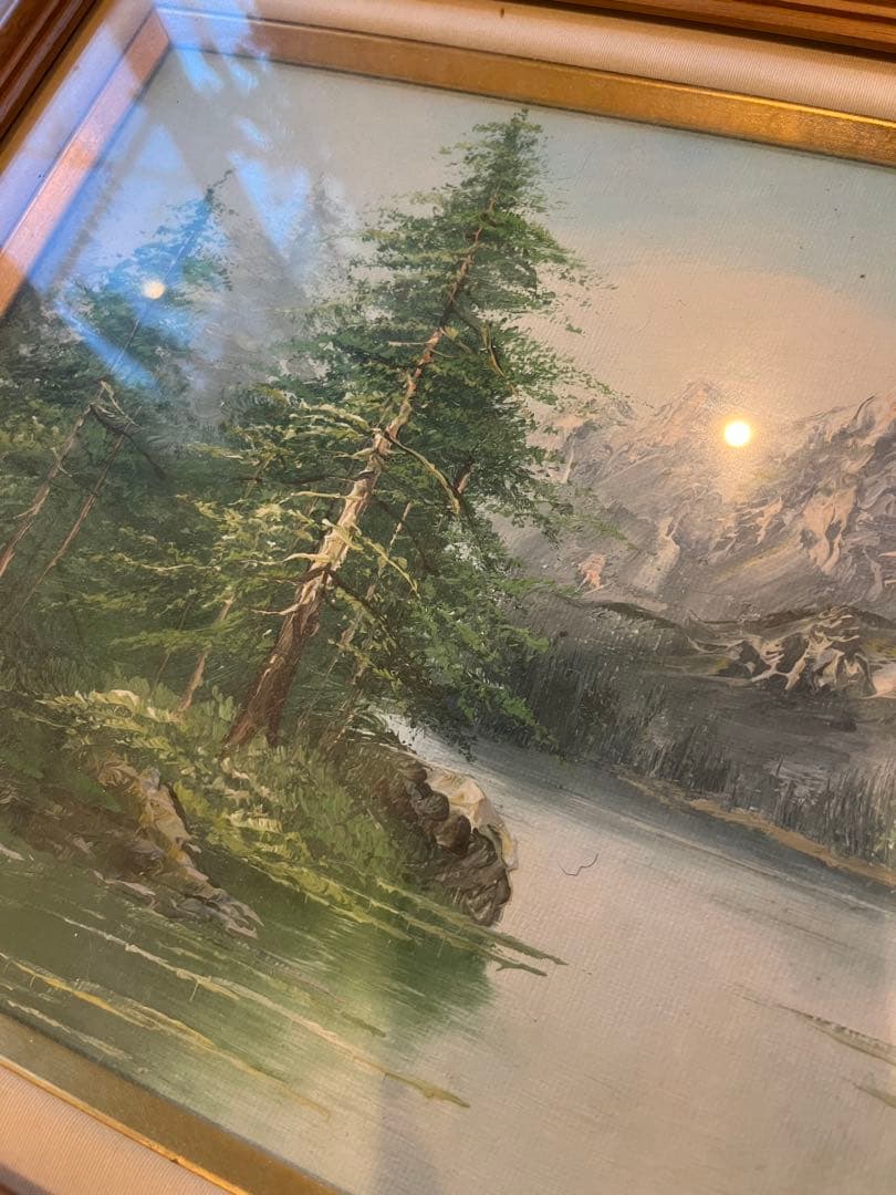 Clausen 風景画 木製フレーム付き