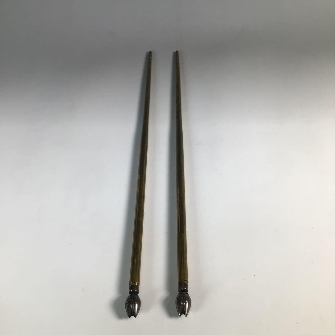 Ｎ７９０　火箸　『南鐐』『木村清雲造』『鵬雲斎好写』『桐実頭』『飾火箸』　共箱