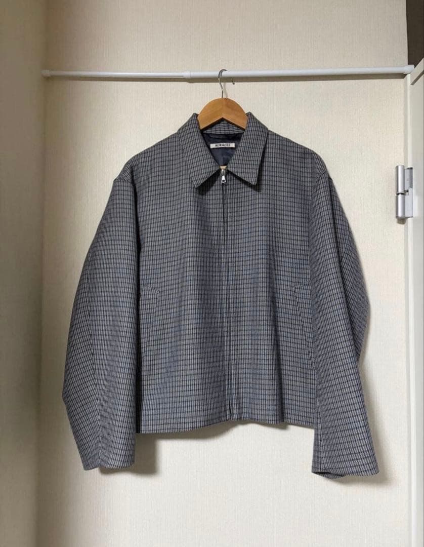 【AURALEE 】DOUBLE FACE CHECK ZIP BLOUSON