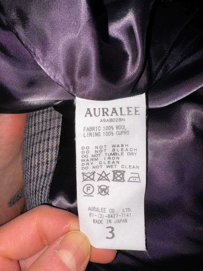 【AURALEE 】DOUBLE FACE CHECK ZIP BLOUSON