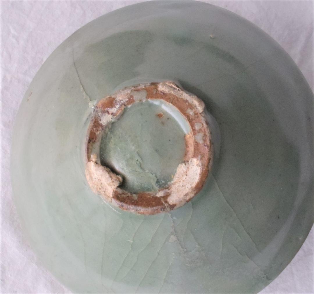 高麗青磁盃　優美な形　美しい色  ★観賞用、割れたものを直し。