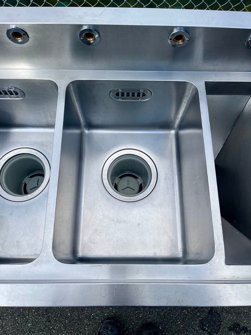 ステンレス2槽ダスト付きソイルドシンク　流し台　1030×600×800