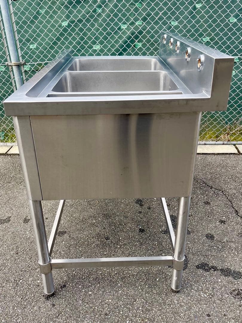ステンレス2槽ダスト付きソイルドシンク　流し台　1030×600×800