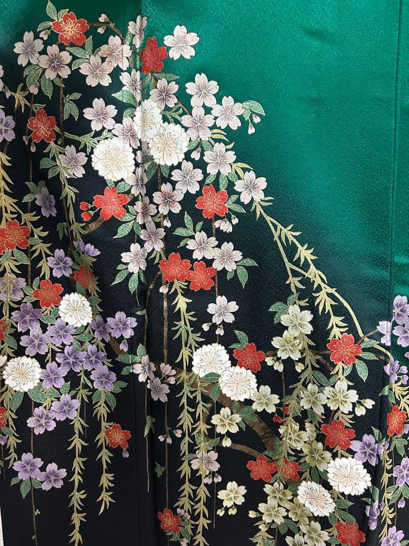 【 最終値下げ 】 豪華振袖４点セット！！　引箔　花柄　着物スキ倶楽部　１９９