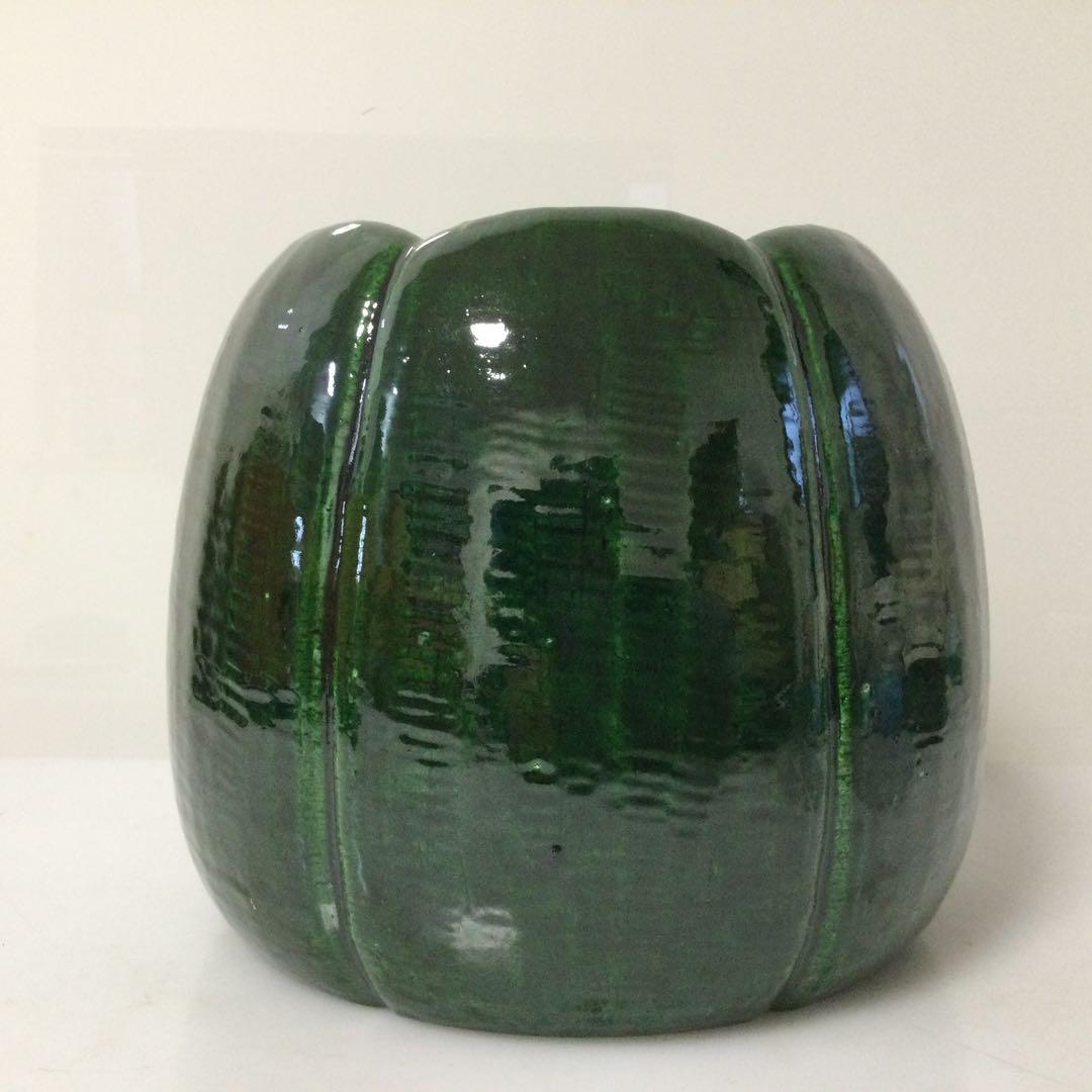 楽焼 青楽 手焙火鉢 手炙 川崎和楽作 香炉 茶道具 炉道具 供箱 L315