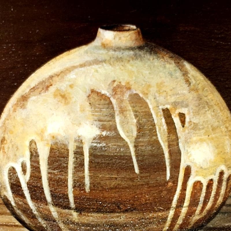 ☆小阪正次☆「壺とほうずき」油絵　Ｆ４号　一枚の繪人気画家