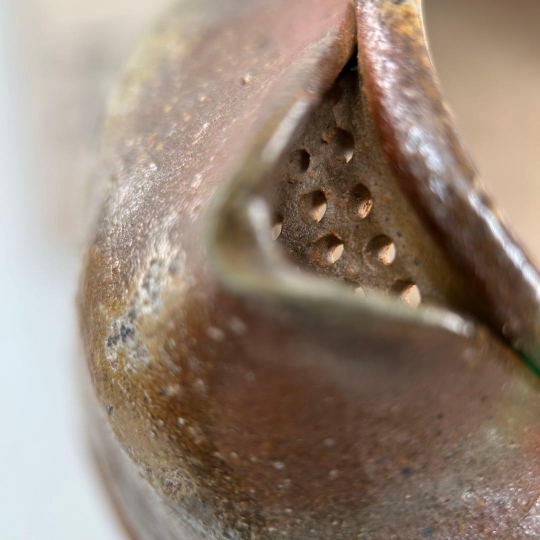 D佐藤苔助 備前焼宝瓶 うさぎ手捻り人気作者 急須共箱 共布 茶注 煎茶 茶道具