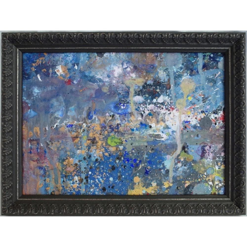 内野隆文　スターリーナイト　絵画　段ボールにアクリル　現代アート　抽象画　額縁