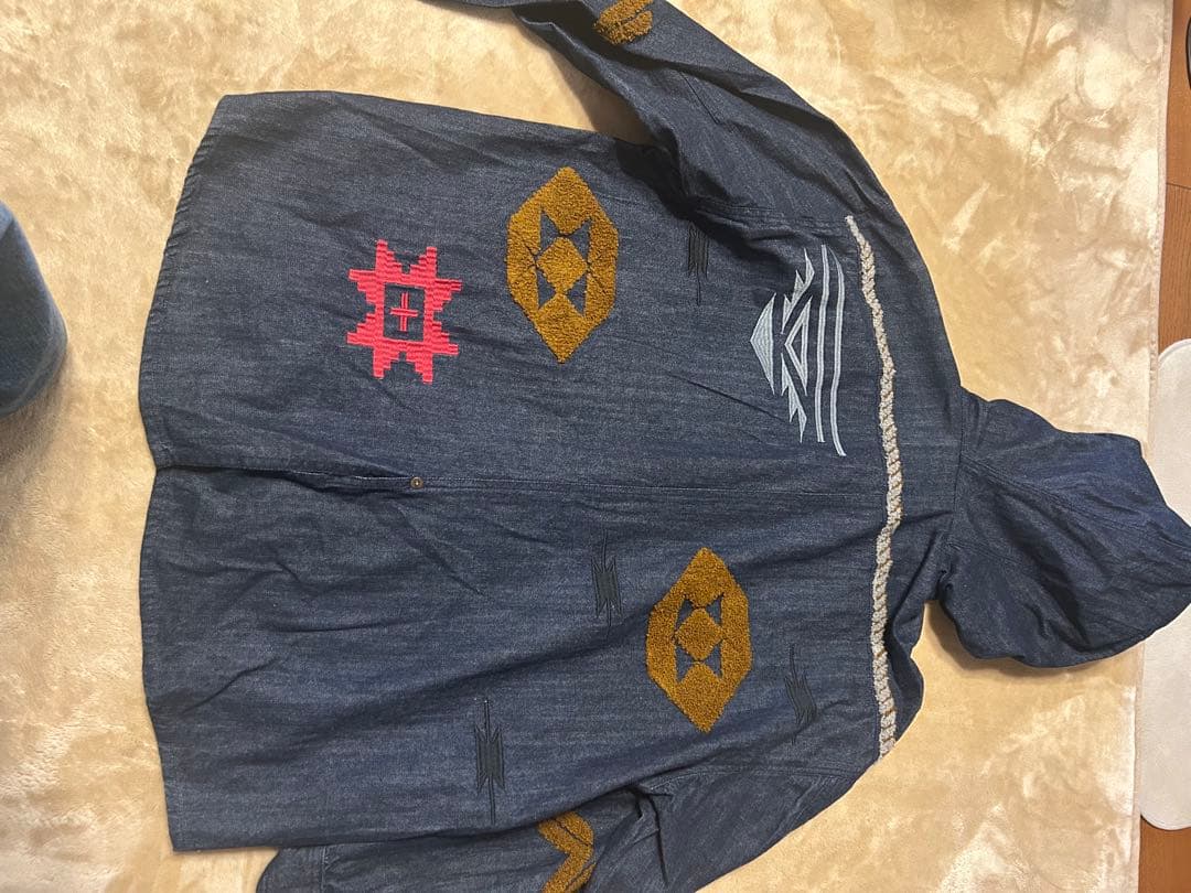 チャイハネ　刺繍入りデニムジャケット・パンツセットアップ