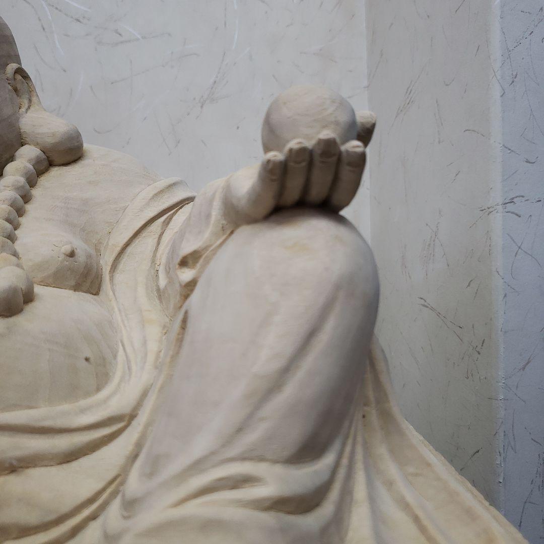 Ｂフライデー　縁起物 七福神楠材１木造り 特上彫り布袋座像★福徳円満 ほていさん