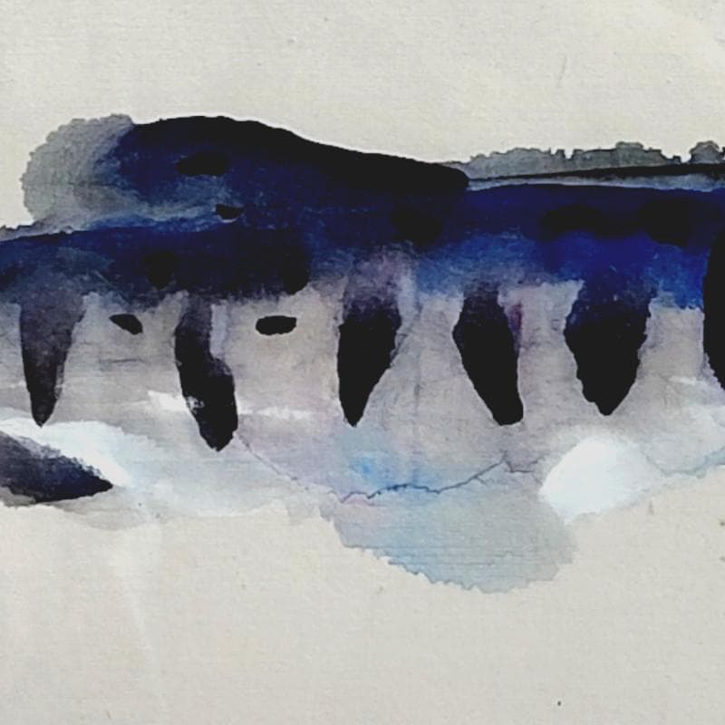 ☆上野山清貢☆　「やまめ」　水彩画　◇帝展特選・北海道新聞社文化賞◇