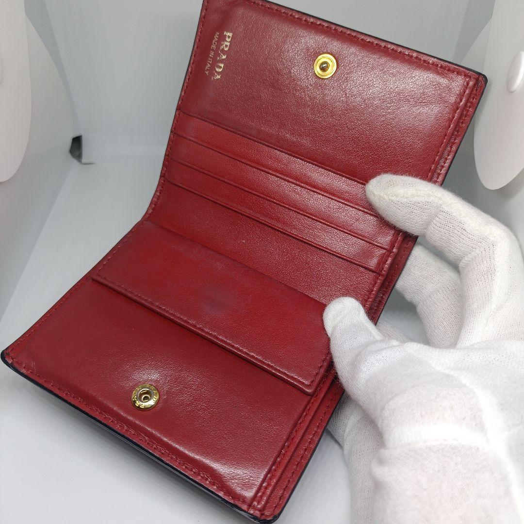 箱あり　プラダ２つ折り財布　PRADA折財布ブラック