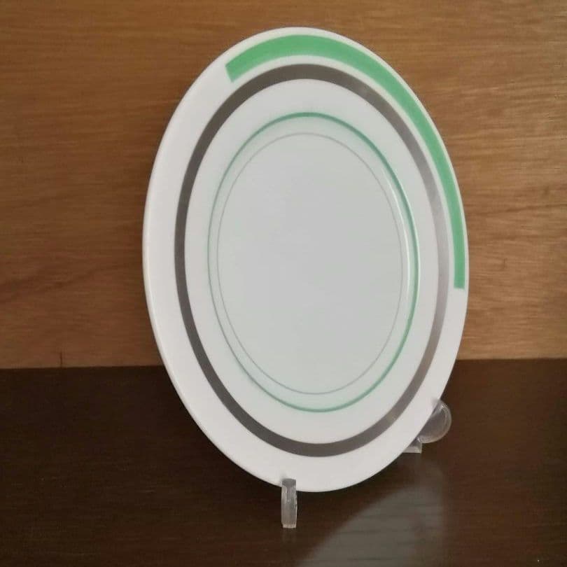 逸品　 シェリー　ケーキ皿　飾り皿　アールデコ　銀彩幾何学模様 1925年製