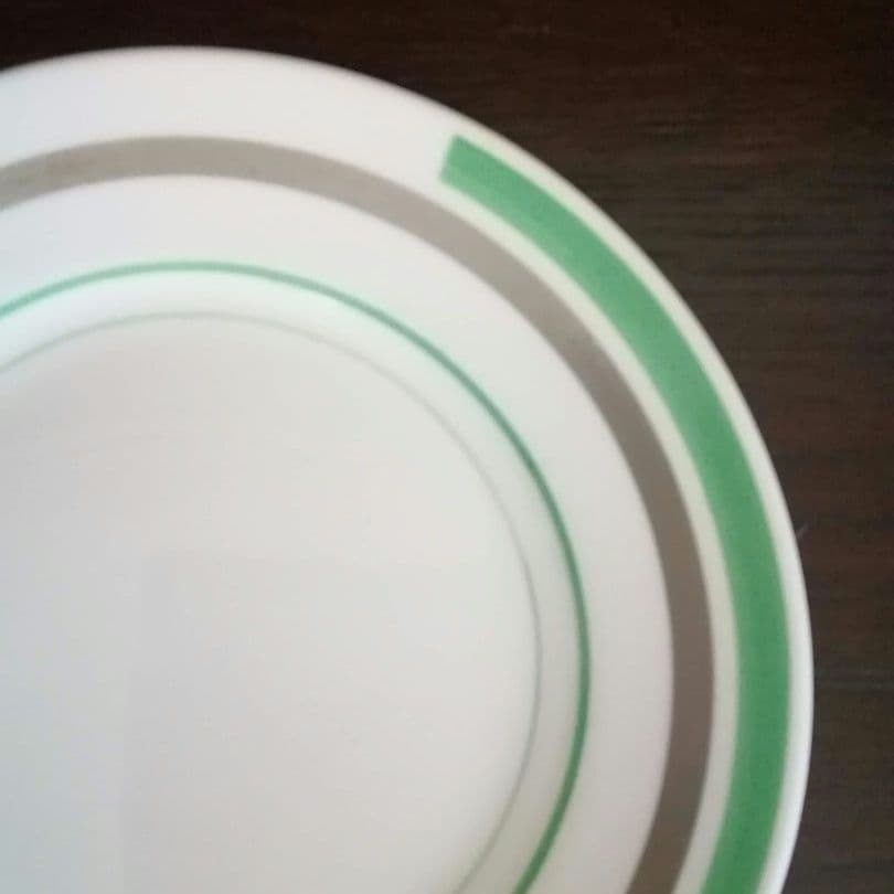 逸品　 シェリー　ケーキ皿　飾り皿　アールデコ　銀彩幾何学模様 1925年製