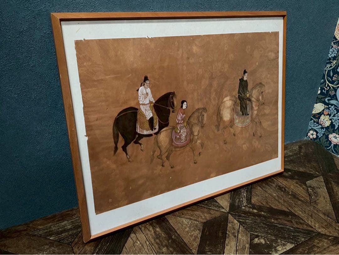 希少 中国 版画 絵画 骨董 アート 虢国夫人遊春図