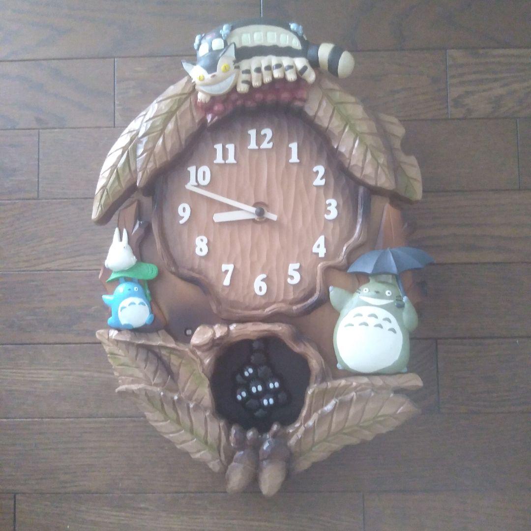 トトロと猫バスの掛け時計　ジャンク品
