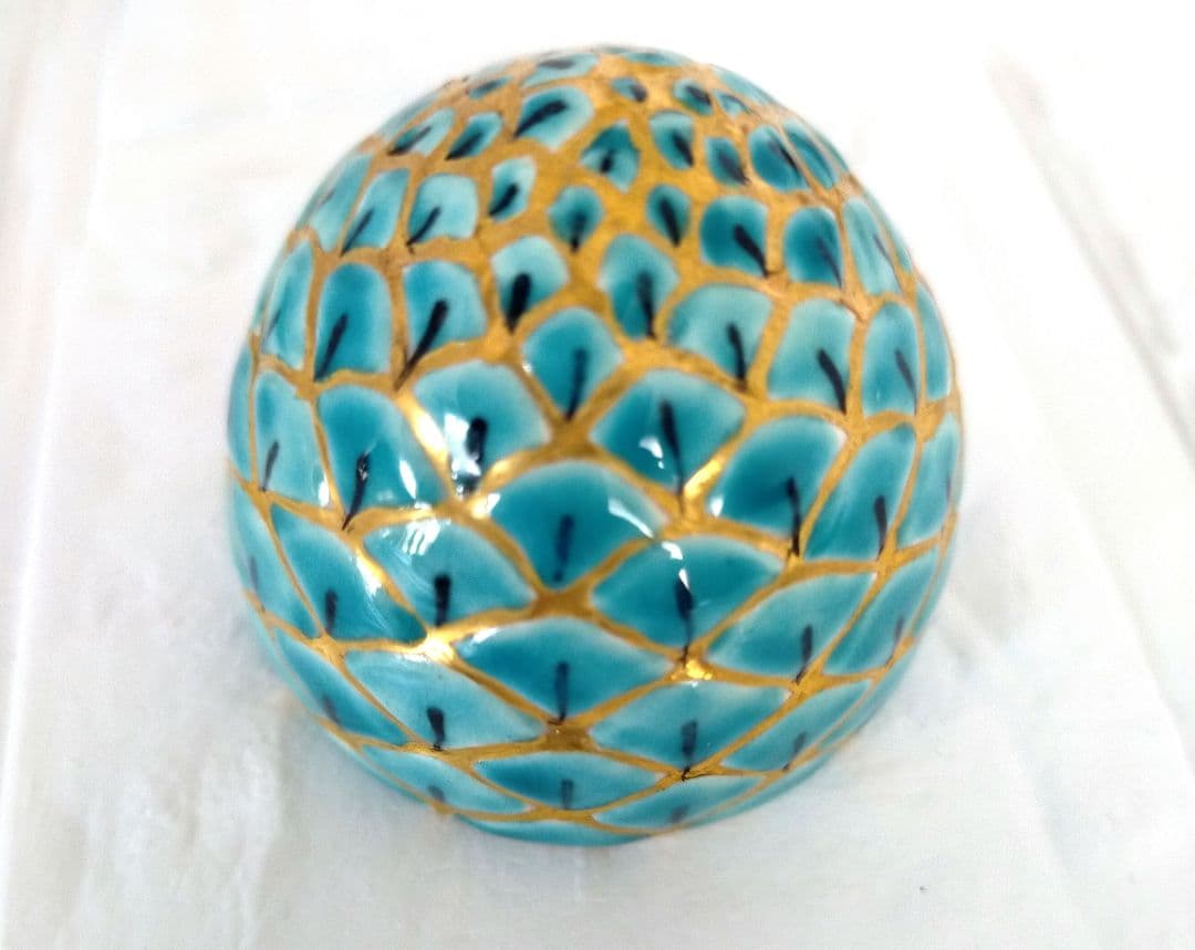 平安・手塚桐鳳作　仁清写松毬 香合 共箱 茶道具 茶道