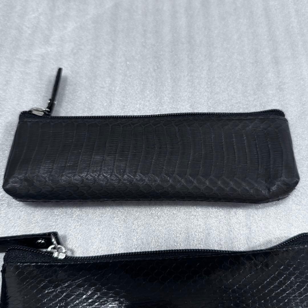 新品！蛇革ペンケース　筆箱　蛇革　小物入れ　ポーチ　まとめ売りケース付き