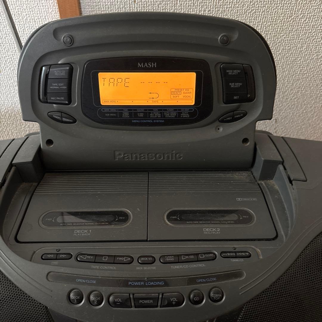 PanasonicポータブルCDプレーヤー Wカセット 電池でコードレス可