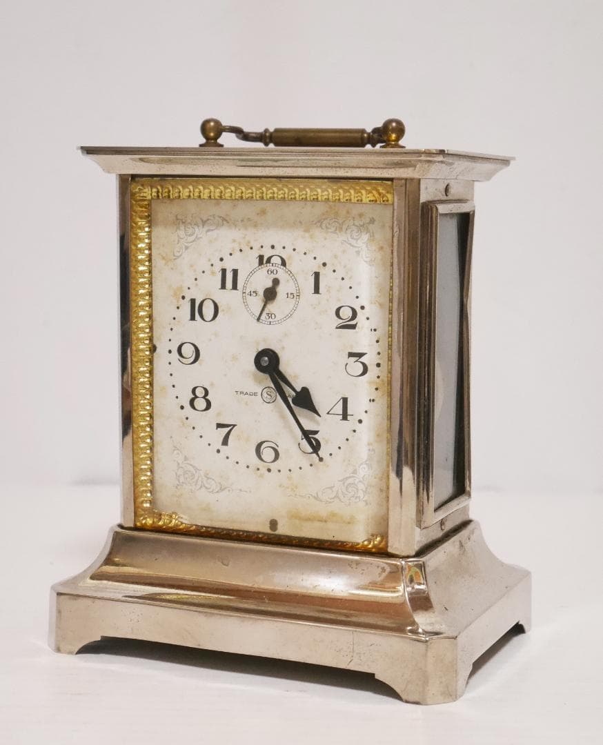 アンティーク★精工舎　オルゴール付　ゼンマイ式　置時計　木ケース付◆中古