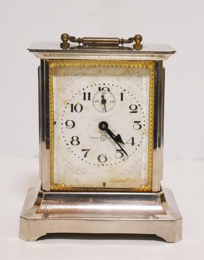 アンティーク★精工舎　オルゴール付　ゼンマイ式　置時計　木ケース付◆中古