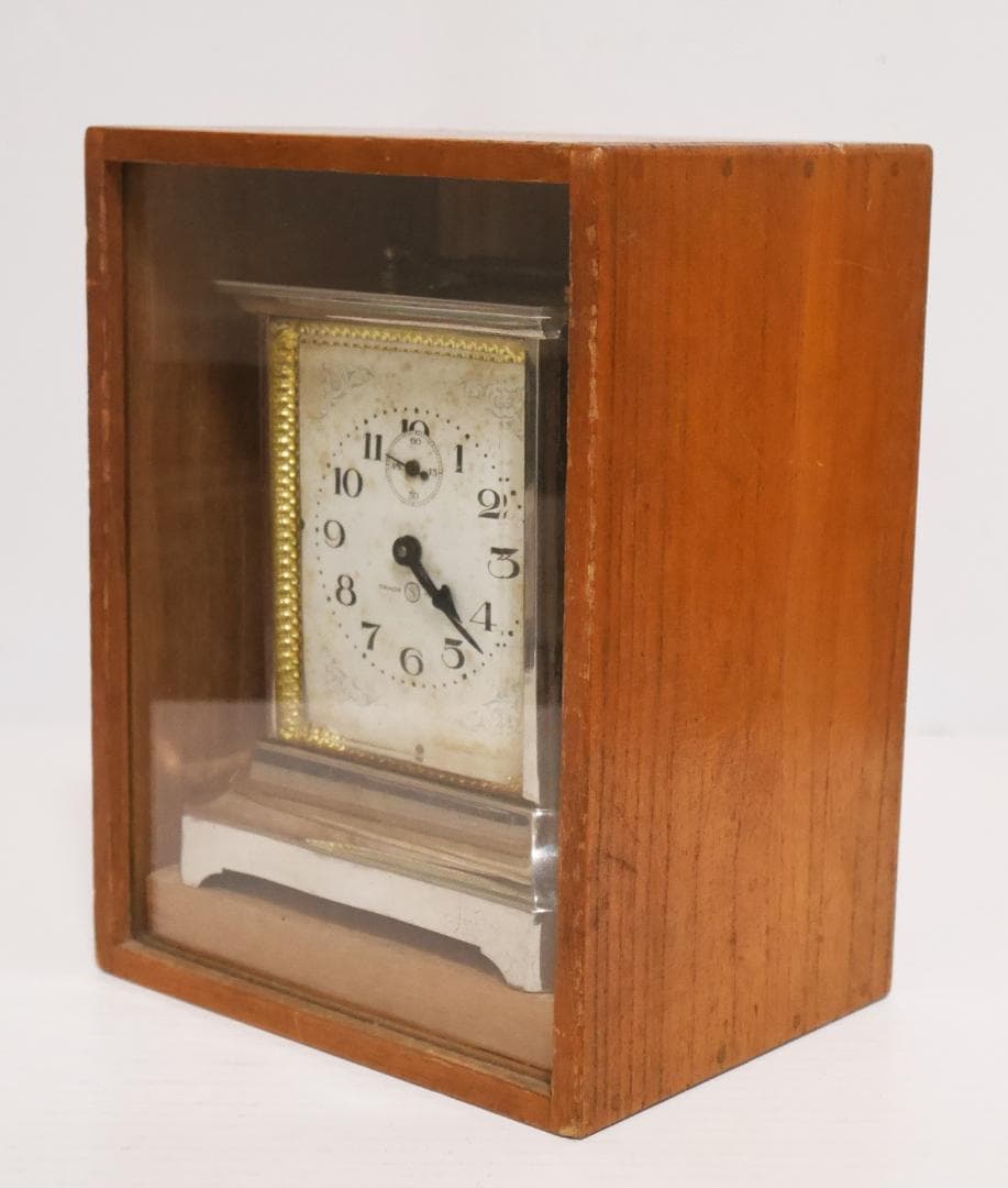 アンティーク★精工舎　オルゴール付　ゼンマイ式　置時計　木ケース付◆中古