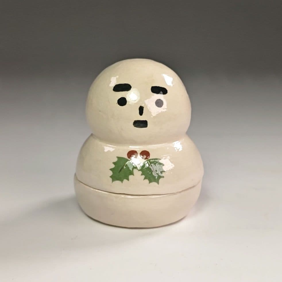 ウ305 香合『桂窯　伊東桂楽造』『雪だるま　香合　共箱』茶道具