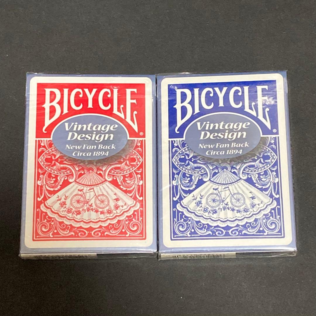 Bicycle Vintage Design New fan back赤青セット