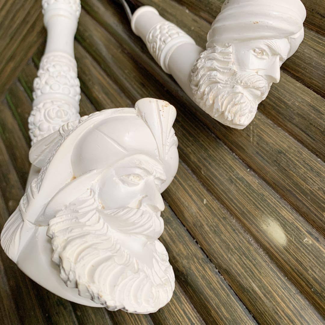 メシャムパイプ　全長約30cmのメシャムパイプと2つセット　海泡石製