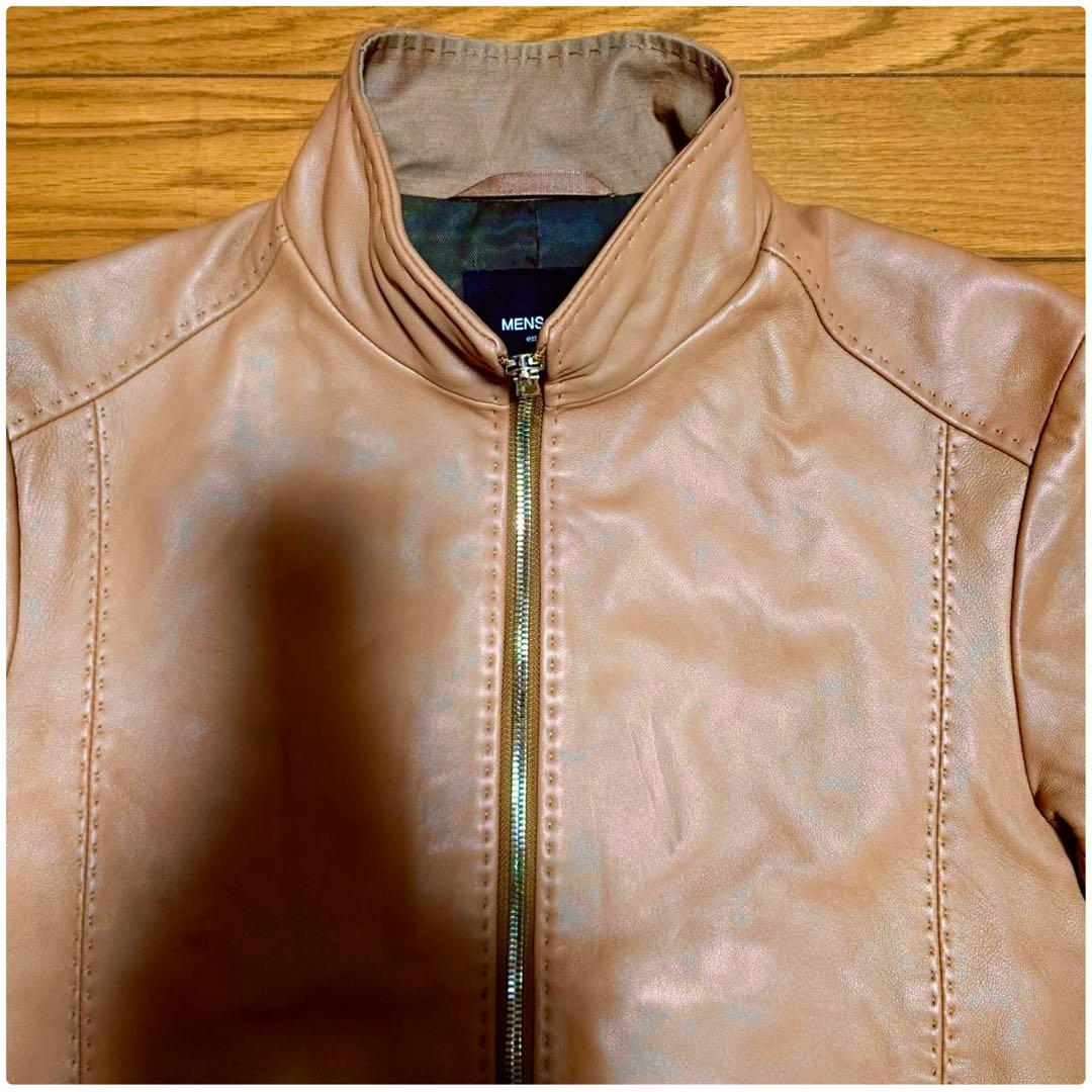 定価5.1万 メンズビギ 最高級ラムレザークロームタンニングジャケット 1/SM