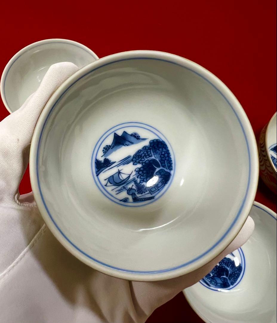 希少 金彩 清水焼 北本陶玉窯 三代暁雲【一風】作 茶碗5客