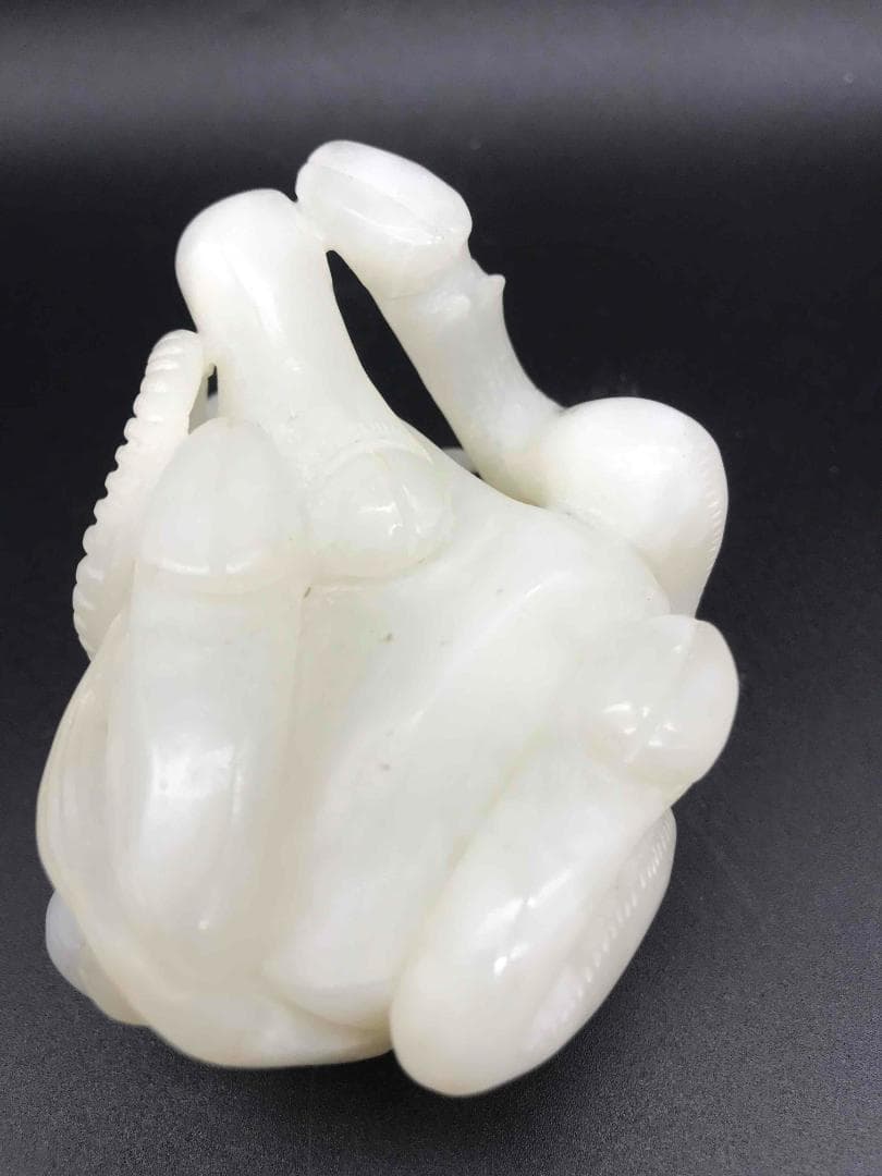 清時代　和田玉　瑞牛　和田白玉彫り　古玉石　時代物　賞物(F-19)