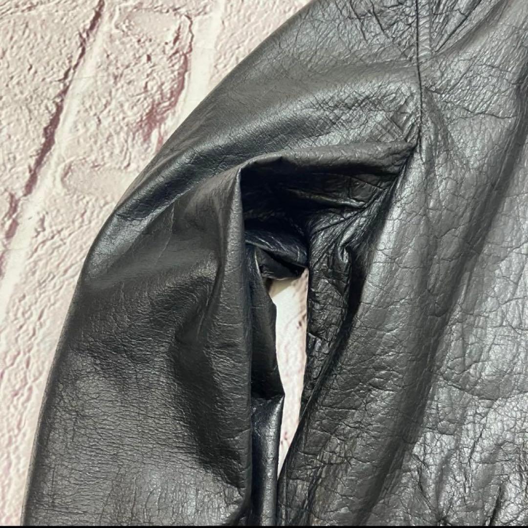 美品 ワイスリー ヨウジヤマモト 定価12万 レザージャケットフード パーカー