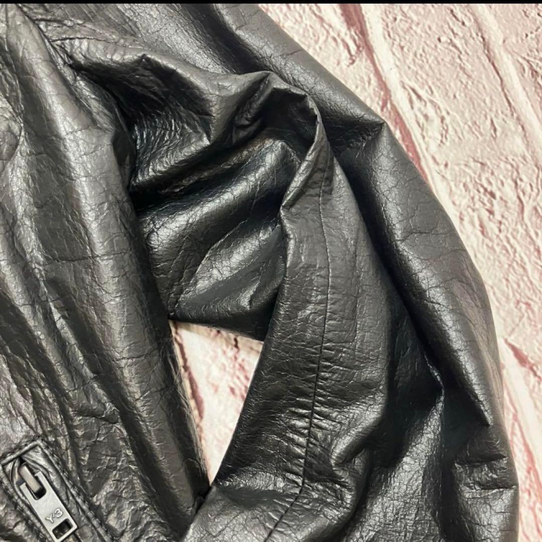 美品 ワイスリー ヨウジヤマモト 定価12万 レザージャケットフード パーカー