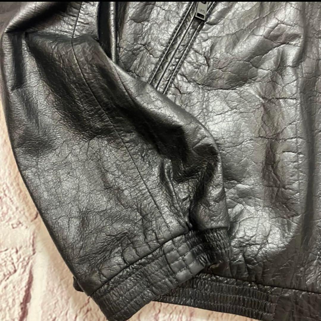 美品 ワイスリー ヨウジヤマモト 定価12万 レザージャケットフード パーカー