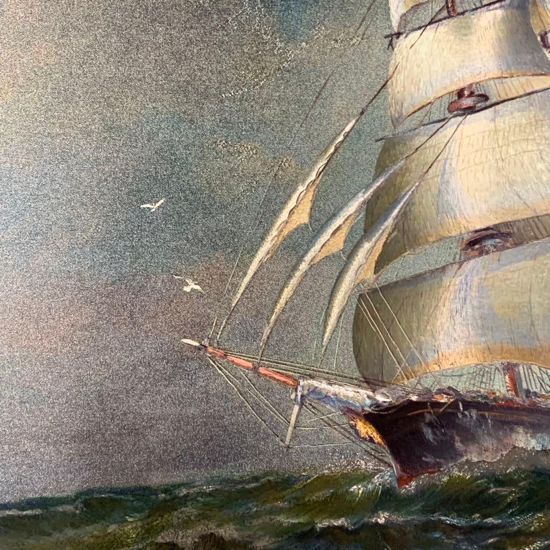 【新品・未使用】英国製 エッチングアート ヴィンテージ ホイルアート 帆船