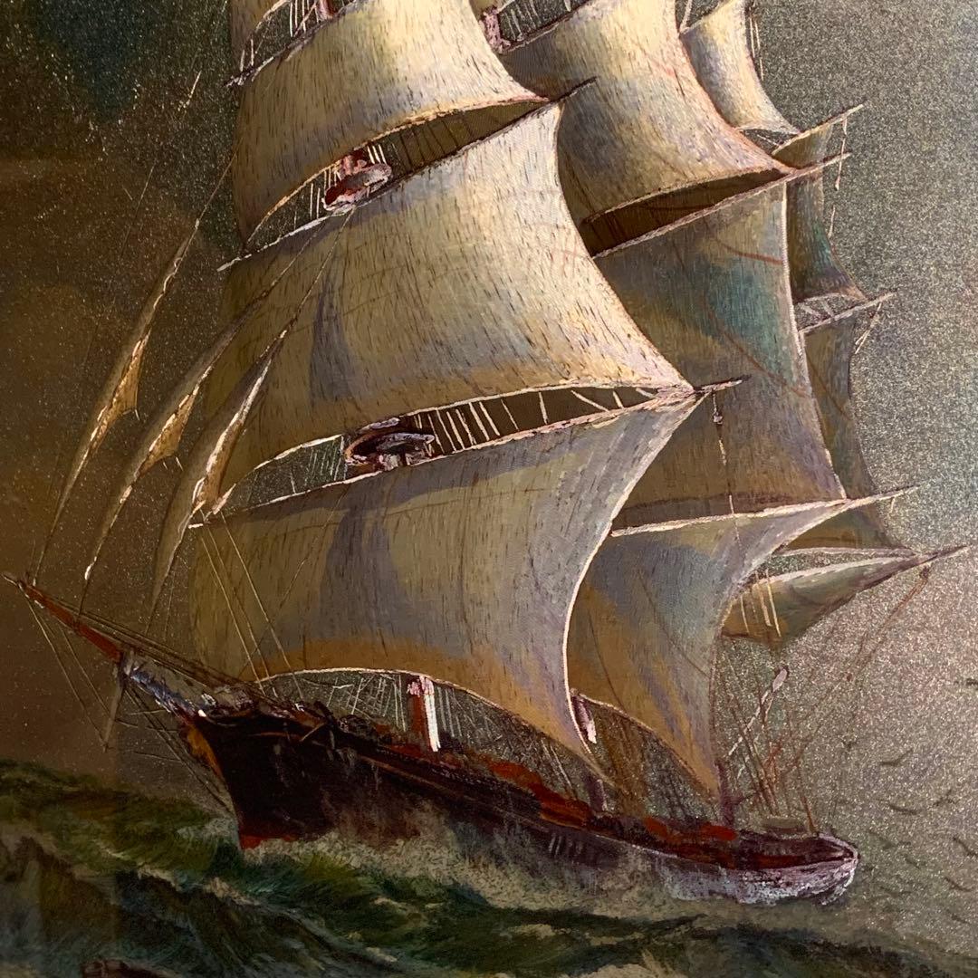 【新品・未使用】英国製 エッチングアート ヴィンテージ ホイルアート 帆船