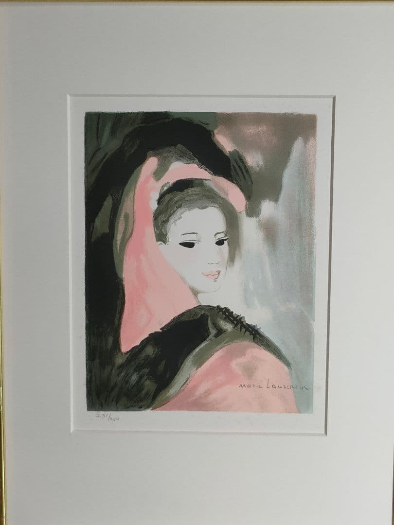 マリーローランサン リトグラフ石版 少女