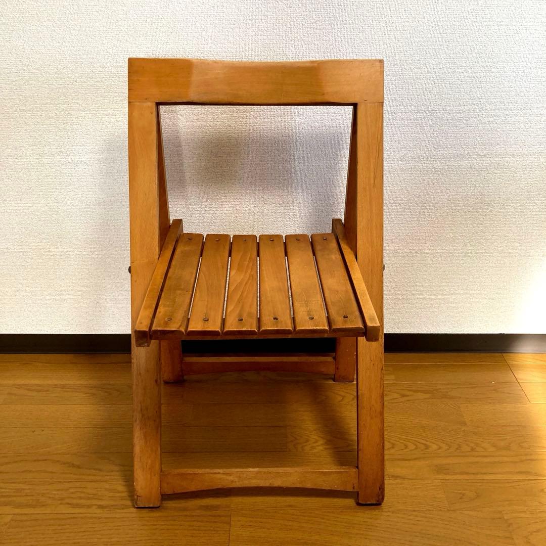 フォールディングチェア 折りたたみ椅子 木製 アンティーク４脚セット