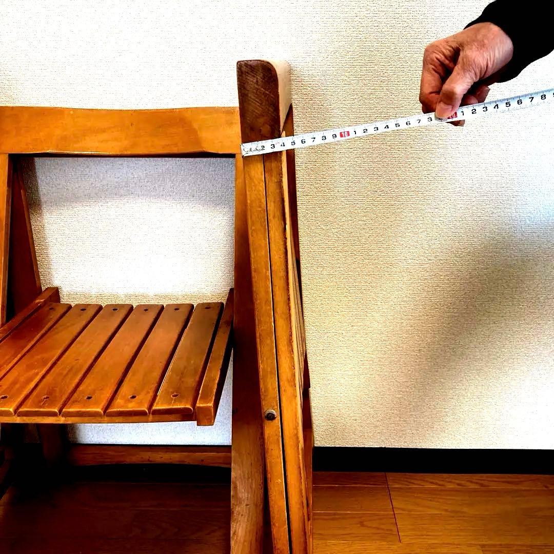 フォールディングチェア 折りたたみ椅子 木製 アンティーク４脚セット