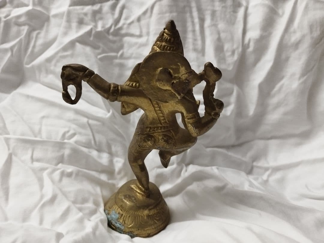 ガネーシャ像　ブロンズ製　金属製 　古銅 骨董インド