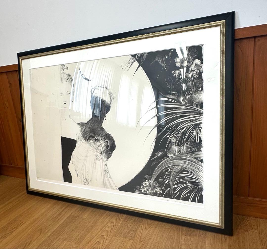 2190様感謝‼️幻想の絵師‼️天野喜孝「月夜」鉛筆直筆署名リトグラフ➕特大パンフ